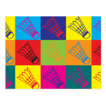 Badminton Pop Art Postcard
