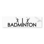 badminton text icon bumper stickers