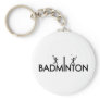 badminton text icon key chain