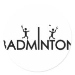 badminton text icon round sticker