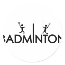badminton text icon round sticker