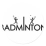 badminton text icon round sticker