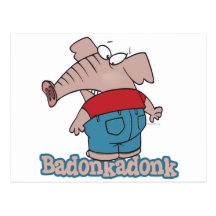 badonkadonk elephant butt cartoon postcards