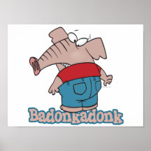 badonkadonk elephant butt cartoon print