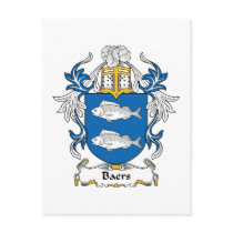 Baers Family Crest Post Cards
