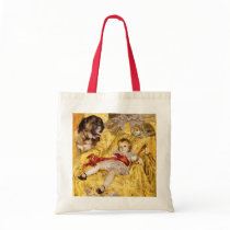 Bag: Child with Saint Bernard Vintage Art