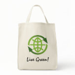 Bag: Live green - recycling symbol