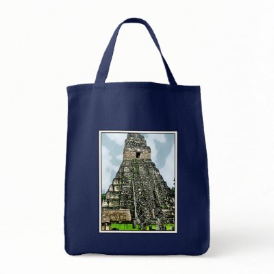 Bag:  Mayan Temple at Tikal, Guatemala by Aquavel