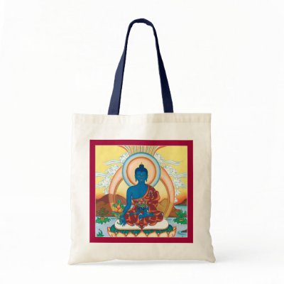 BAG Medicine Buddha - choose your colour of handle by Tibetan_Thangka_Art