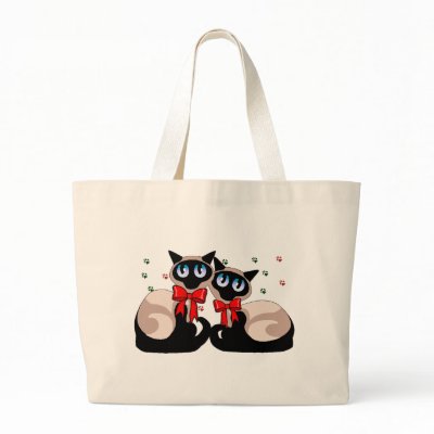 Bag - Siamese Cats by pawtraitart