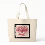 Bag With Colorized Pencil Sketch Of Flowers
