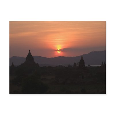 Bagan Sunset Postcard by SabineSt