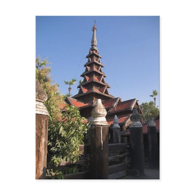 Bagaya Kyaung Monastery Postcard by SabineSt