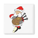 Bagpipe Irish Santa Claus Refrigerator Magnets