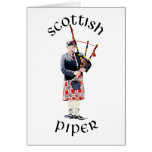 Bagpipe Player in Red Kilt Card