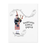 Bagpipe Player in Red Kilt Postcard