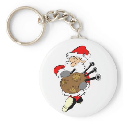 Bagpipe Santa Key Chain by CelebrationZazzle