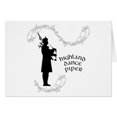 Bagpiper Silhouette Greeting Card by MaggieRossDance