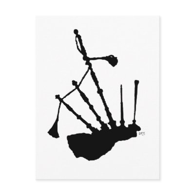 Bagpipes Silhouette Postcard by MaggieRossDance