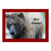 Bah! Humbug! Grizzly Bear Holiday Notecard