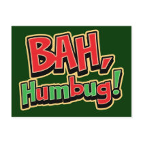 Bah Humbug Postcard - Dark Background