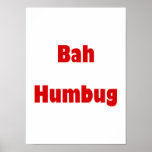 Bah Humbug (red) Posters