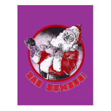 Bah Humbug! - Scrooge Santa Clause Post Cards