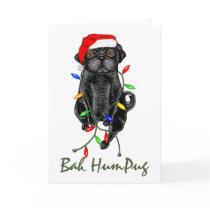 Bah HumPug Black Pug Card