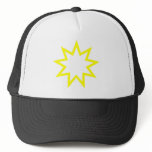 Bahai star yellow mesh hat