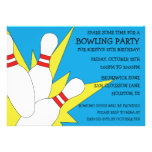Bahama Blue 7-10 Split Bowling Birthday Party Custom Announcements