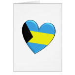 Bahamas Heart Flag Greeting Card