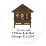 Bahay Kubo address label Round Stickers