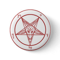 Bahpomet pentagram Round Button 