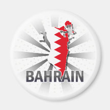Bahrain Flag Map 2.0 Refrigerator Magnet