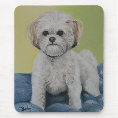 Bailey Bichon/shihtzu Art Mousepad by CharlottesWebArt