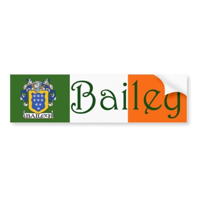 Bailey Coat of Arms Flag Bumper Sticker by irishcountry