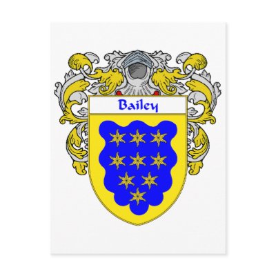 Bailey Coat of Arms (Mantled) Postcards by NameGame