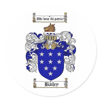 BAILEY FAMILY CREST -  BAILEY COAT OF ARMS STICKER by heraldics