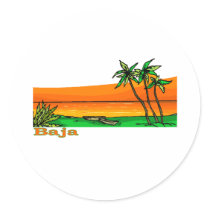 Baja Round Stickers
