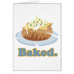BAKED text baked potato Greeting Cards