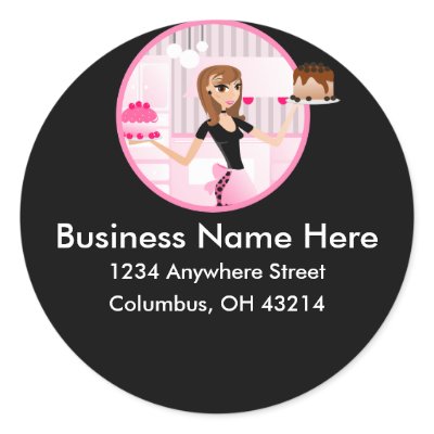 Baker/Bakery/Pastry Chef Return Address Labels Round Sticker by mrssocolov2