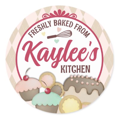 baker baking cupcake cookies cake gift stickers... by chefcateringbizcards