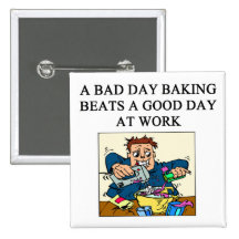 baker baking design pinback button