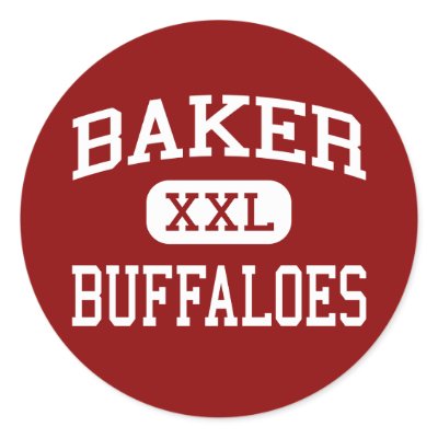 Baker - Buffaloes - High School - Baker Louisiana Round Stickers by customteamsportswear