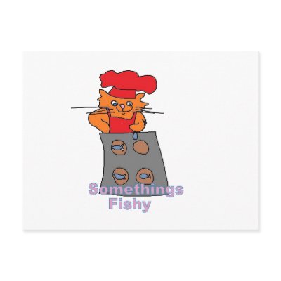 baker cat postcard by kattywoman
