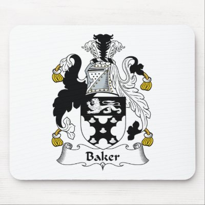 Baker Family Crest Mouse Mat by coatsofarms
