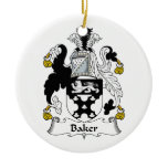 Baker Family Crest Christmas Tree Ornaments