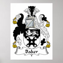Baker Family Crest Posters