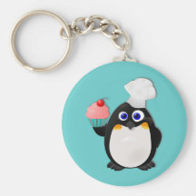 Baker Penguin with Cupcake II Key Chain