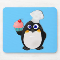 Baker Penguin with Cupcake II Mousepads